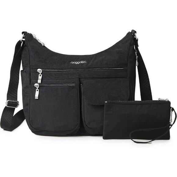 Lightweight 11x9 Nylon Hobo Bag with RFID Wristlet - Stylish Travel Companion